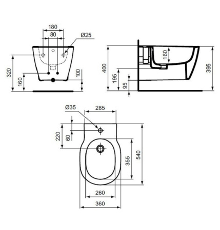 Биде подвесное Ideal Standard Connect E772201