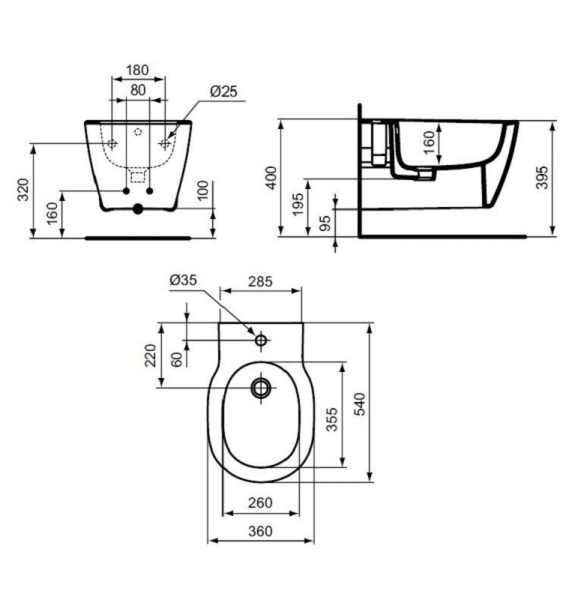Биде подвесное Ideal Standard Connect E772201