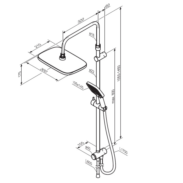 Душевая стойка Damixa Gala 953000000
