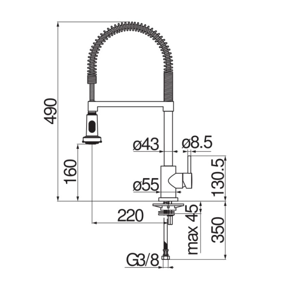 Смеситель для кухни Nobili Live LV00300/3IX Inox