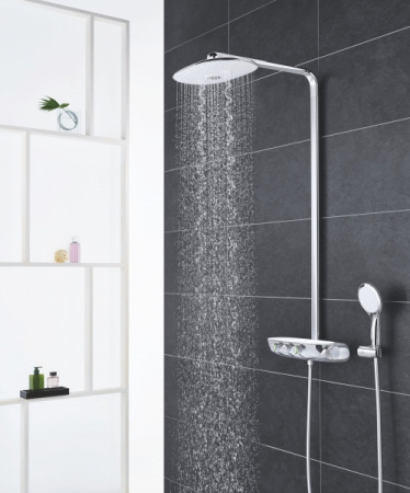 Душевая система с термостатом для настенного монтажа Grohe Rainshower System SmartControl 360 DUO 26250 LS0 (26250LS0) белая луна