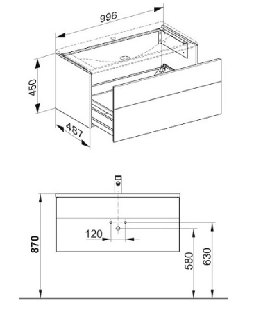 Тумба с раковиной Keuco Royal Reflex 39604210100
