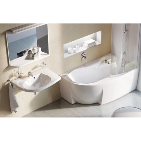 Шторка на ванну (85х150) Ravak Chrome CVSK1 Rosa 140/150 R 7QRM0U00Y1 Transparent