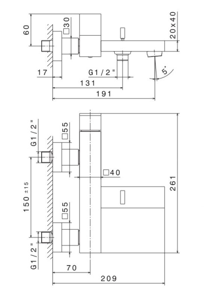 Смеситель для ванны Kerama Marazzi Futura 66440KM.21.018
