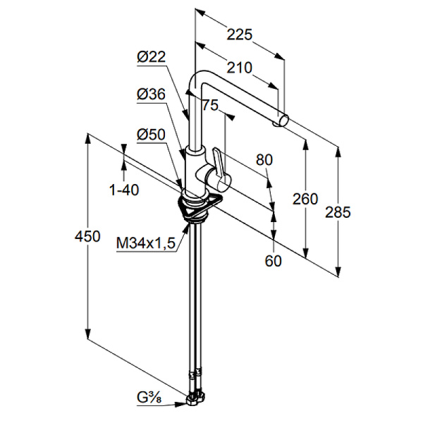 Смеситель для кухни Kludi L-ine S 408030575