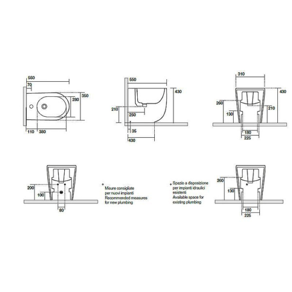 Биде напольное Kerasan Nolita 532030*1 белый матовый