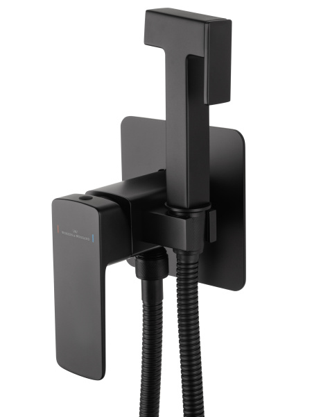 Смеситель с гигиеническим душем встраиваемый WONZON & WOGHAND EDGE, черный матовый WW-88829003-MB Смеситель с гигиеническим душем встраиваемый WONZON & WOGHAND EDGE, черный матовый WW-88829003-MB