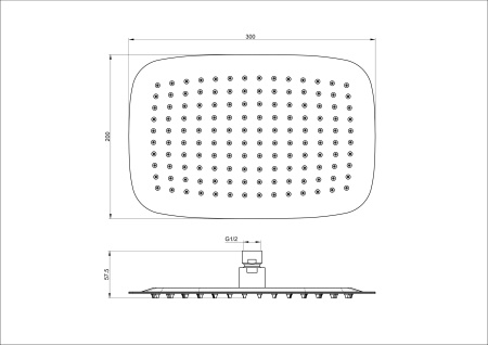 Верхний душ WONZON & WOGHAND, черный матовый WW-88DP03-MB