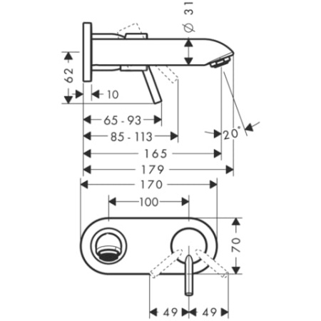 Смеситель для раковины Hansgrohe Talis S² 31618000