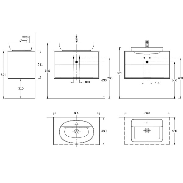 Тумба под раковину Kerama Marazzi Plaza Modern PLB.M.80.2\WHT