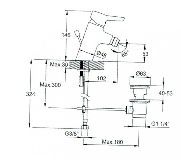 Смеситель VITRA Slope A40462EXP