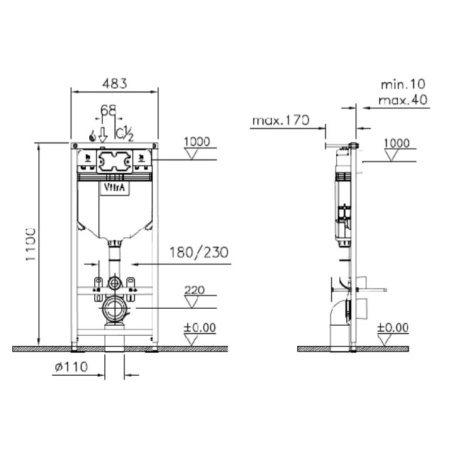Инсталляция для унитазов Vitrа Uno 730-5800-01EXP