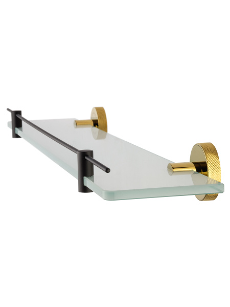 Стеклянная полка для ванной WONZON & WOGHAND MAJESTIC, черный/золото WW-9227