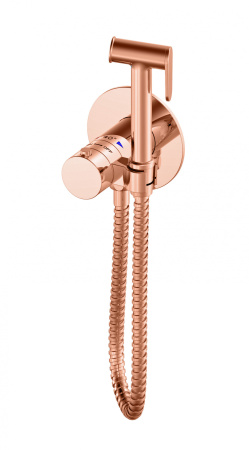 Смеситель с гигиеническим душем и термостатом встраиваемый WONZON & WOGHAND, розовое золото WW-88829909-RG