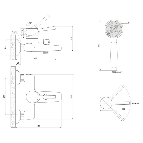Смеситель для ванны Славен Город Д СЛ-ОД-Д30
