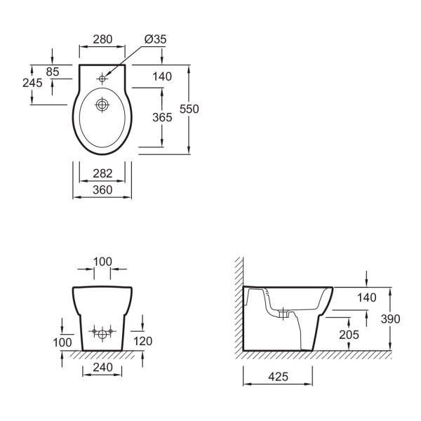 Биде напольное Jacob Delafon OVE E1705-00
