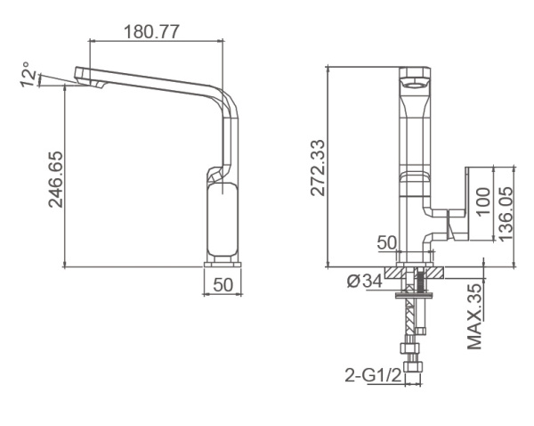 Смеситель для кухни WONZON & WOGHAND ARNIE, хром WW-692102-CR Смеситель для кухни WONZON & WOGHAND ARNIE, хром WW-692102-CR