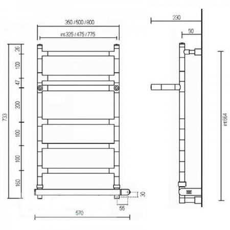 Полотенцесушитель электрический Margaroli Sereno 5874706WHNB