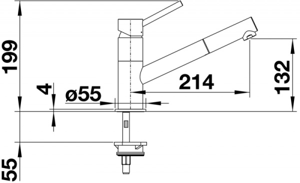 Смеситель для кухни Blanco Kano-S (кофе/хром) 525043