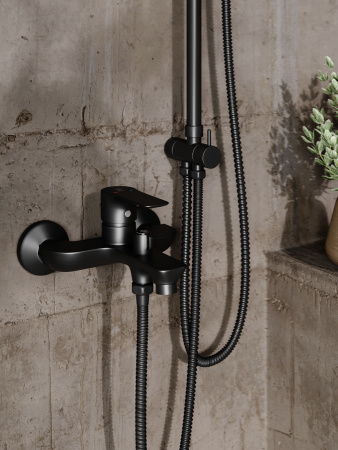 Душевая система Orange Aristo M19-944b смеситель с изливом, черный матовый