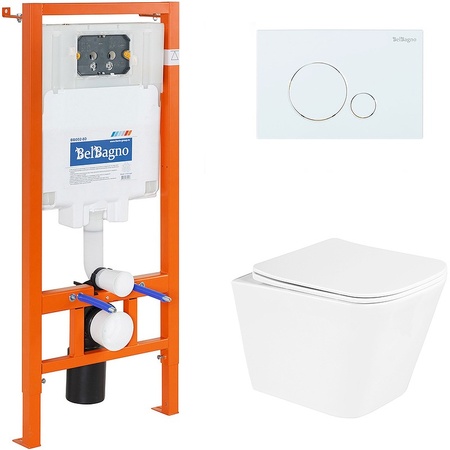 Комплект унитаза с инсталляцией BelBagno BB3103CHR/SC/BB002-80/BB014-SR-BIANCO