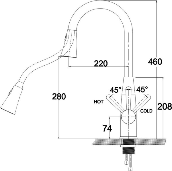 Смеситель для кухонной мойки  KAISER Merkur (26144)