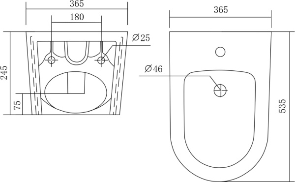 Биде подвесное Aquatek Лея/Бетта  AQ0516-00