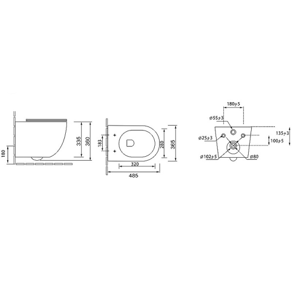Унитаз подвесной безободковый Grossman Color GR-4455OLMS с сиденьем микролифт