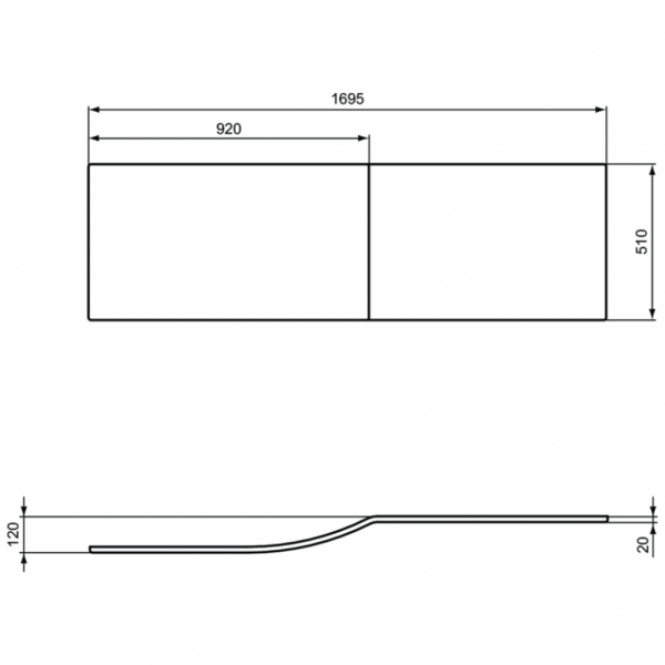 Панель для ванны 170 см Ideal Standard CONNECT AIR E108401