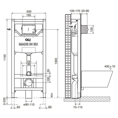 Инсталляция для унитаза OLI 120 ECO 879236