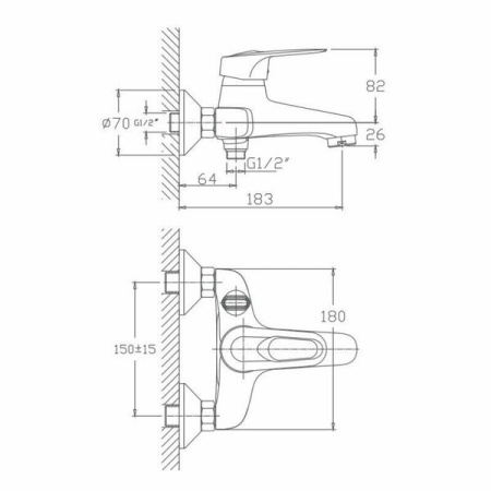 Смеситель для ванны Haiba HB3204