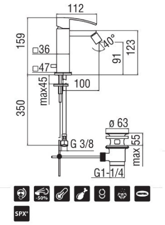 Смеситель для биде Nobili Ray RY00119/1CR