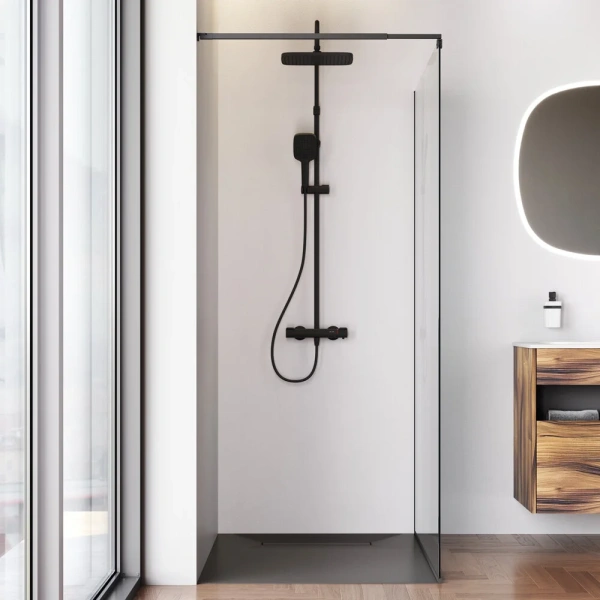Душевая перегородка 110 см Am.Pm Func W84WI-110-F1-BTE черный