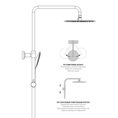 Душевая система Vincea Next VSFS-1N0TGM