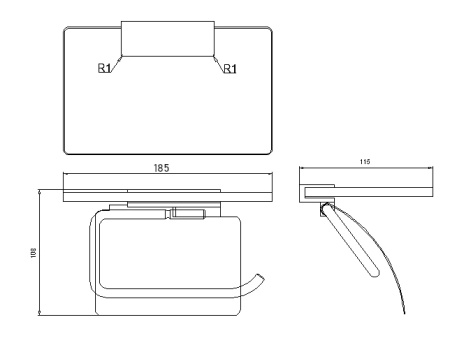 Держатель туалетной бумаги с полкой RUSH Edge ED77131