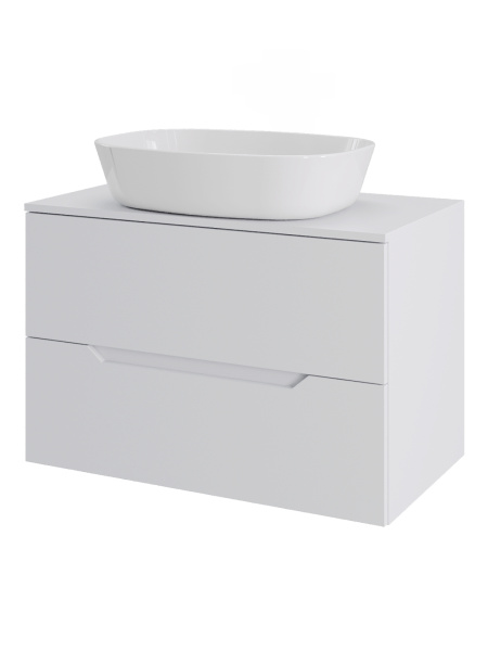 Тумба с раковиной подвесная 70 см, Orange Line Li-70TuwMDF+B08-500W белый