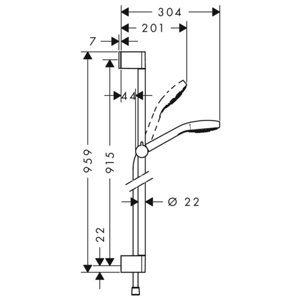 Душевой гарнитур Hansgrohe Croma Select E Vario EcoSmart 26593400 белый/хром