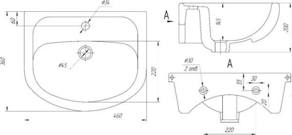 Раковина Misty Элегия 45 см БП-Д000001400