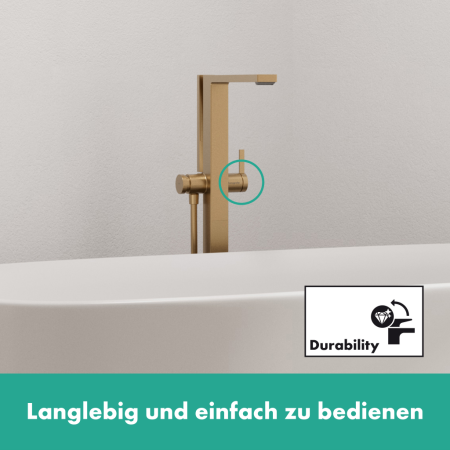 Смеситель для ванны напольный Hansgrohe Tecturis E 73445140 шлифованная бронза