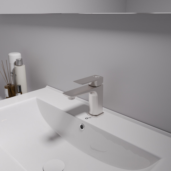 Смеситель для раковины Oliveeka OL-139003-BN, никель матовый