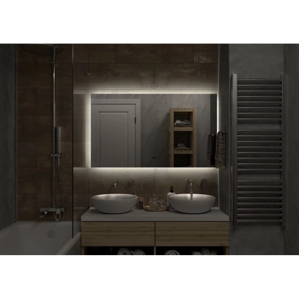 Зеркало с подсветкой Art&Max Perugia AM-Per-1200-800-DS-C теплая подсветка