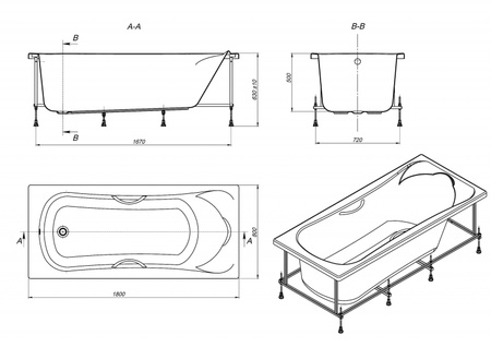 Панель для ванны Roca Becool 259828000