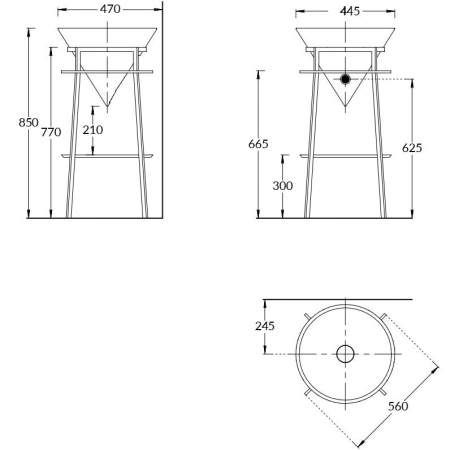 Консоль под раковину Kerama Marazzi Cono CO.44\BLK.M