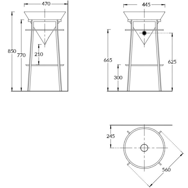 Консоль под раковину Kerama Marazzi Cono CO.44\WHT.M