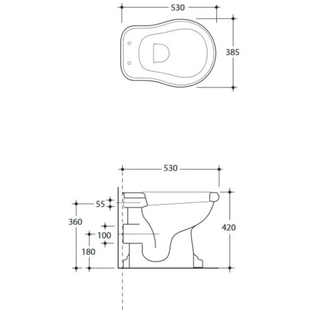 Чаша напольного унитаза Kerasan Retro 101101 без бачка и сиденья