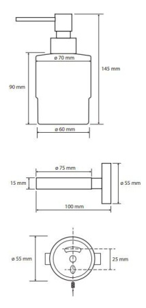 Настенный дозатор для жидкого мыла Bemeta Dark 104109100