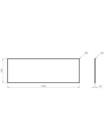 Фронтальная панель для ванны 160 см AM.PM Sense W76A-160-070W-P