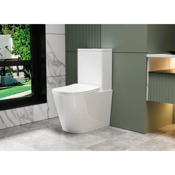 Унитаз ABBER Bequem AC1112T компакт белый, безободковый торнадо