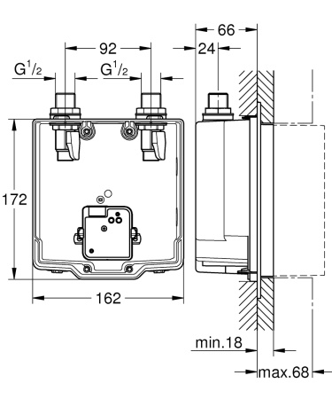 Скрытый монтажный ящик GROHE Eurosmart Cosmo E 36339 001 (36339001) 