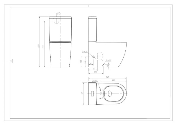 Унитаз напольный безободковый Arrow AHB2233H без бачка и сиденья